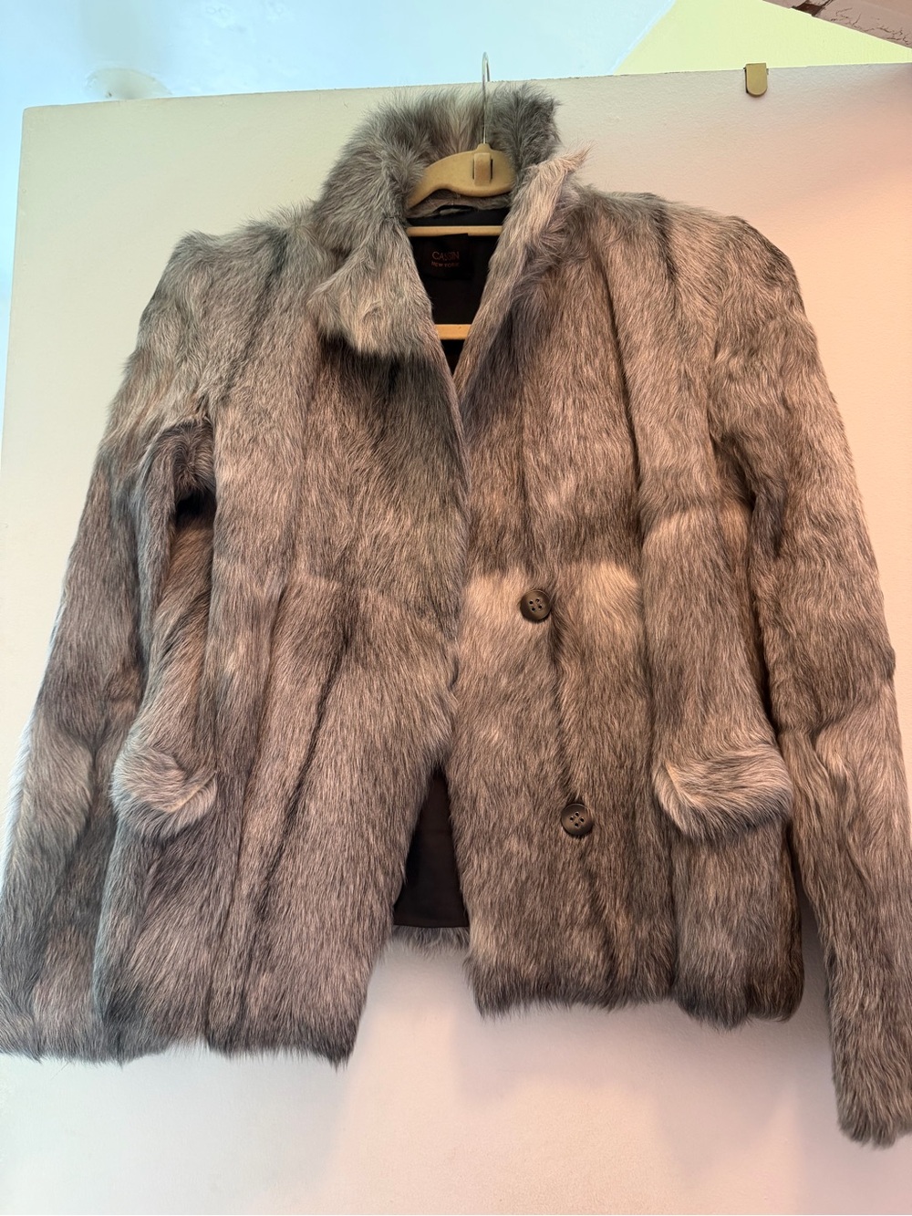 Sherry Cassin Gray Fur Teddy Jacket